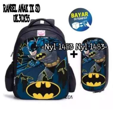 ( BISA ) 4in1 Tas Ransel Anak Laki-laki / Karakter Superhero/ Free Tempat Pensil/Jam Tangan/Topi Dan