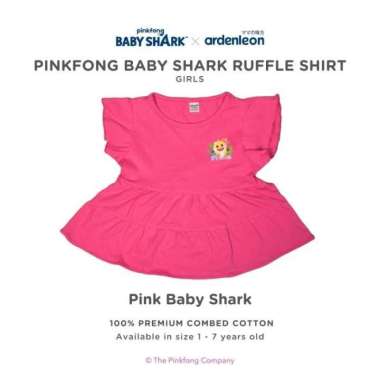 ARDENLEON Pinkfong Ruffle Shirt | Atasan Anak 4L PINK BABY