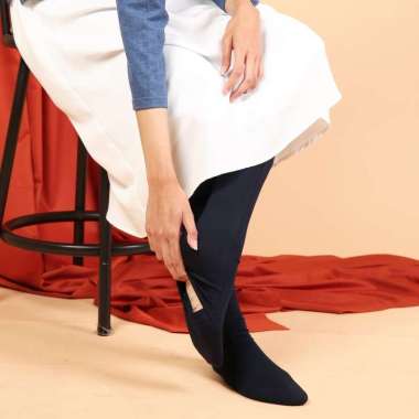 Legging Wudhu Dauky Polos Celana Panjang Premium Wanita XXXL NAVY