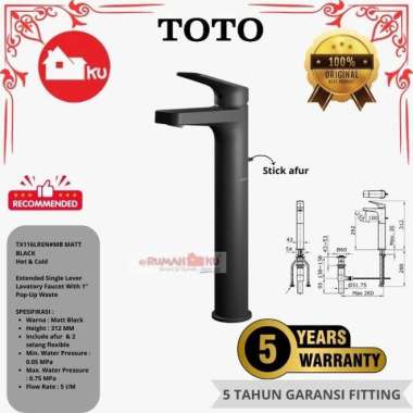 Kran Wastafel Panas Dingin TOTO TX116LRSN#MB Matte Black Hitam