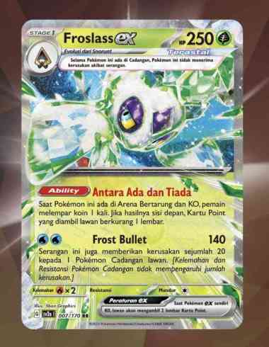 Kartu Pokemon Ex RR KILAU HITAM Indonesia SV3S TCG Holo Foil Rare Ori Froslass Ex