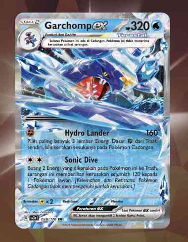 Kartu Pokemon Ex RR KILAU HITAM Indonesia SV3S TCG Holo Foil Rare Ori Garchomp Ex