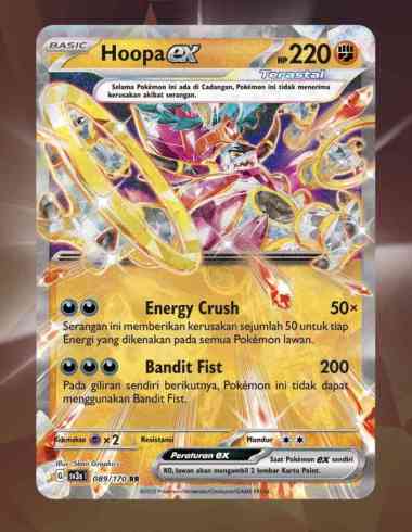 Kartu Pokemon Ex RR KILAU HITAM Indonesia SV3S TCG Holo Foil Rare Ori Hoopa Ex