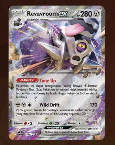 Kartu Pokemon Ex RR KILAU HITAM Indonesia SV3S TCG Holo Foil Rare Ori Revavroom Ex