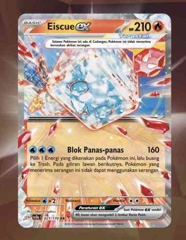 Kartu Pokemon Ex RR KILAU HITAM Indonesia SV3S TCG Holo Foil Rare Ori Eiscue Ex