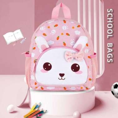 Tas Ransel Sekolah Ngaji Paud Anak Laki" Perempuan Karakter 3D Cb31 - LIGHT BLUE PINK