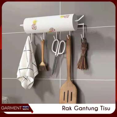 Tempat Tisu Dapur Gulung Gantung Gantungan Tissue Paper Roll Tempel Dinding Tanpa Bor Dengan Perekat