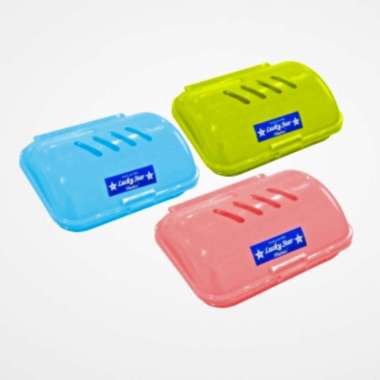 Kotak Sabun Engsel plastik warna dengan tutup / perlengkapan mandi / wadah sabun