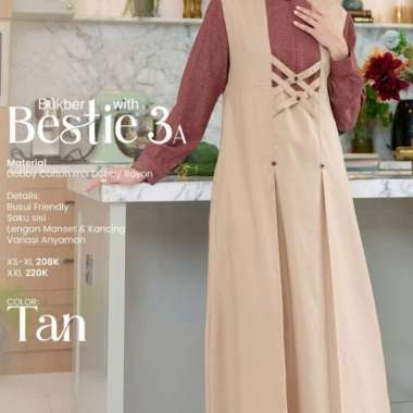 BAJU GAMIS NIBRAS BESTIE 3A - Tan, XS M Tan