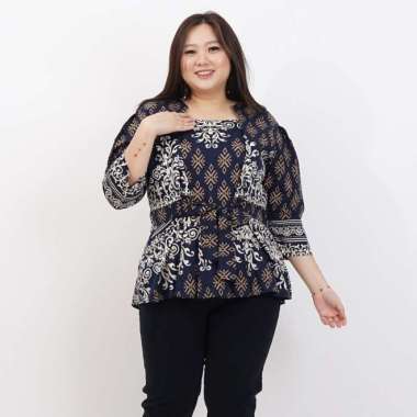 BLOUSE BATIK WANITA MODERN JUMBO BIG SIZE 311 NAVY XXL XXXL KEKINIAN BAJU HAMIL CEWEK GEMUK GENDUT K