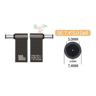 100W Adapter Converter Type-C PD 100 WATT TO DC Jack Laptop Charger 7.4x5.0 (Dell)
