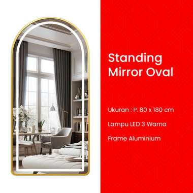 Stand Mirror LED Karsindo Oval