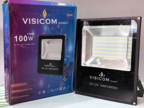 Lampu Sorot Led Flood Light Dc 12V 100 Watt Green Hemat Visicom