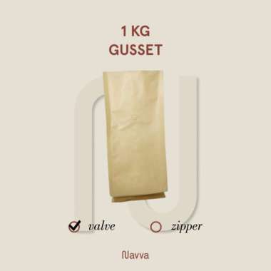 1000 gr / 1KG Coffee Packaging / Kemasan Kopi Gusset Valve Kraft Paper