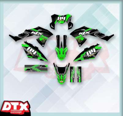 STIKER DECAL STIKER MOTOR KLX BF MOTIF HIJAU HITAM