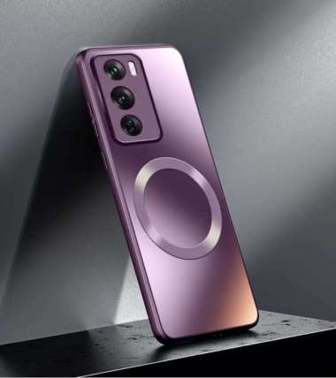 Premium Porcelain Skin Case Oppo Reno 12 Pro Magsafe Reno 12 Purple