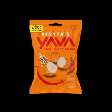 Yava - Krispi Puffs Sweet & Spicy Balado 35g ( Snack Puff Vegan )