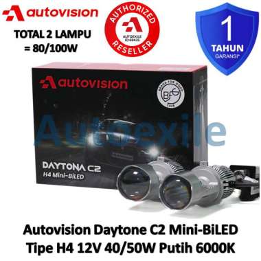 Autovision Daytona C2 Mini BiLED H4 Putih 6000K White Original Garansi LED Lensa Projie Projector La