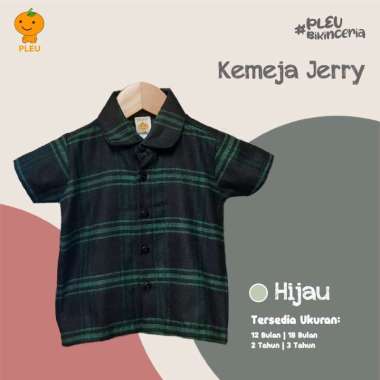 PLEU Kemeja Jerry | Baju Anak Laki-Laki Usia 1-3 Tahun 3 Tahun Hijau