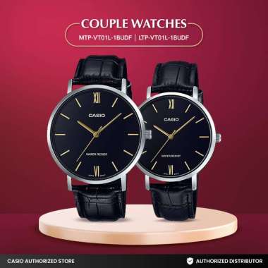 Jam Tangan Couple Casio MTP-VT01L-1BUDF x LTP-VT01L-1BUDF