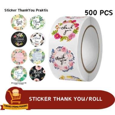 STICKER THANK YOU ROLL (isi 500) stiker terimakasih