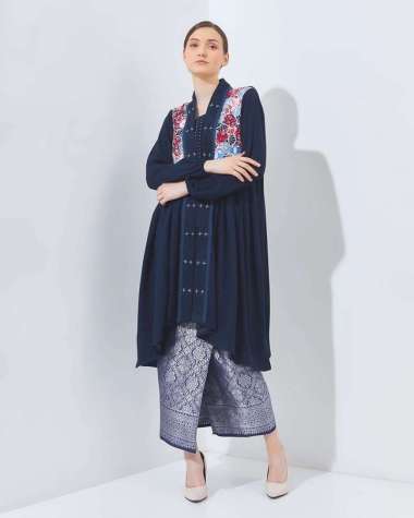 Lembayung Perca Bunga Kebaya Navy XL