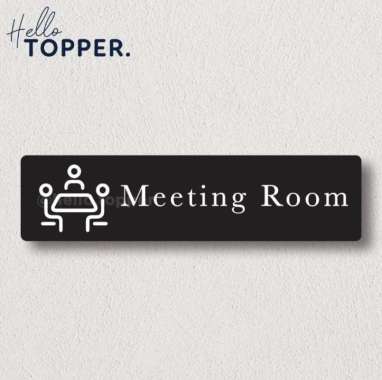Akrilik Sign Board Label UV Print - Meeting Room Putih