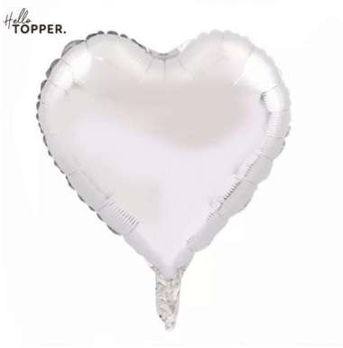 Balon Foil Love Hati / Balon Foil Love / Bentuk Love Hati 40cm silver