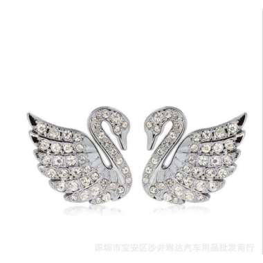 (2pcs)Premium Parfum Jepit Ventilasi AC Mobil Angsa Kristal Berlian Free Refill 10m Parfum Klip Pewa