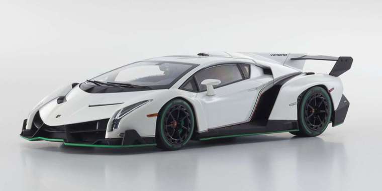 1/18 KYOSHO LAMBORGHINI VENENO WHITE GREEN LINE