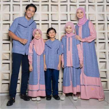 Sarimbit Nibras Terbaru 2023 Basma Gray Blue Gamis P.0/P.1