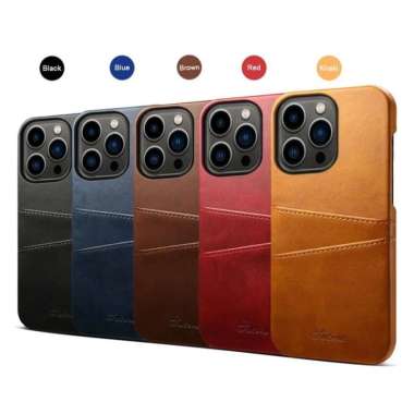 Leather Case Card Slot Casing Kulit Samsung Galaxy S8 S8+ Plus Note 8 IP XR MERAH
