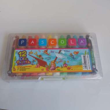 Crayon Pascola 12 Warna P-S-12C - 1 Set Washable Mixable Child Safe Bright Color