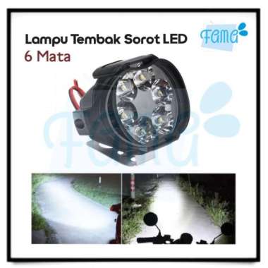 Lampu Tembak Sorot LED Spion Motor Work Light Cree 6 Mata [FAMA0647]
