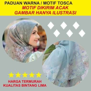 AZARA Nur SInar Metal Logo AZ GLITER Jilbab Segi Empat Motif AZ LC HIJAU TOSCA