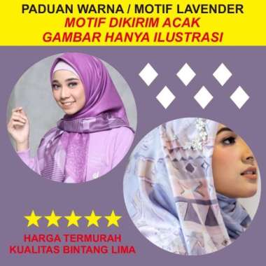 AZARA Nur SInar Metal Logo AZ GLITER Jilbab Segi Empat Motif AZ LC LAVENDER