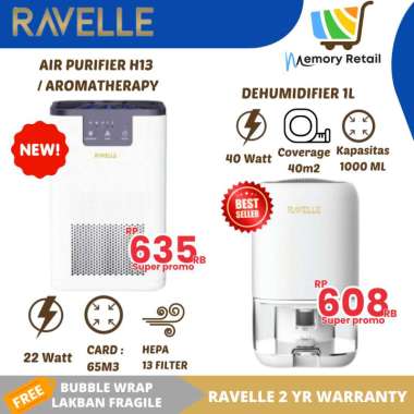RAVELLE Air Purifier Hepa Filter Penjernih Ruangan Penyejuk Ruangan Dehumidifier Penyerap Kelembaban