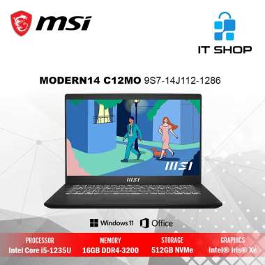 MSI Core i5 Modern 14 C12MO 9S7-14J112-1286 Black