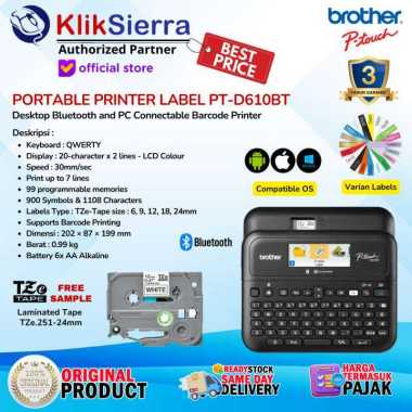 BROTHER PTouch PT-D610BT Printer Label Barcode Portable D610 Bluetooth - PT-D610BT, BROTHER PTouch