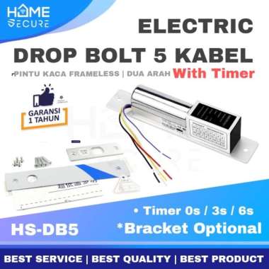 ELECTRIC Drop Bolt Lock Access Control Door Lock 5 Kabel With Timer