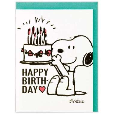 GREETING CARD- HALLMARK - SNOOPY- CAKE- BIRTHDAY CARD- 3D POP-UP- JP