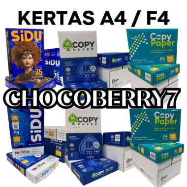 Copy Paper Ik Paper Sidu Kertas HVS A4 F4 70 gr 75 gr 1 BOX isi 5 Rim 2500lembar A4 COPY PAPER