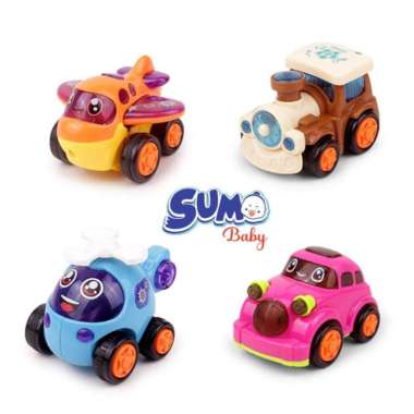 Mainan Edukasi Anak Bayi Mobil Mobilan Pullback Inersia Kereta Pesawat Kereta