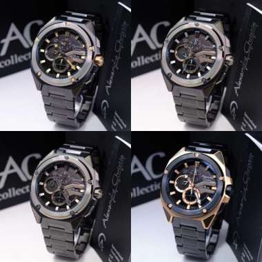 JAM TANGAN PRIA ALEXANDRE CHRISTIE AC 6624 AC6624 MCB BLACK GARANSI ORIGINAL FULL BLACK