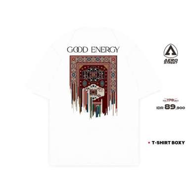 Aerostreet T Shirt Boxy Good Energy Putih Kaos T Shirt FBDAA XL