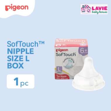 PIGEON Softouch PLUS NIPPLE 1pcs BOX /DOT SUSU BOTOL BAYI L