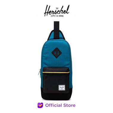 Herschel Heritage Shoulder Bag - Harbour Blue Grid/Black/Amber