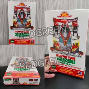 mainan anak tamiya hurricane sonic memorial 25th anniversary transparent body 4wd MERAH