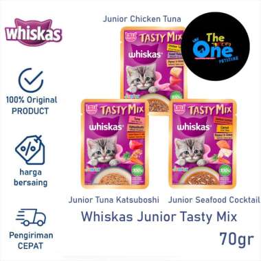 Makanan Kucing WHISKAS Pouch Junior Tasty Mix Whiskas Tasty Mix Junior Whiskas Kitten Pouch Tasty Mi