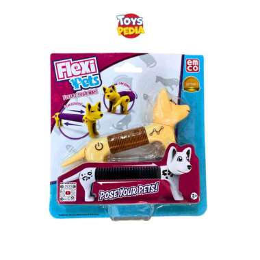 Mainan Figur Binatang Emco Flexi Pets Dog Cream